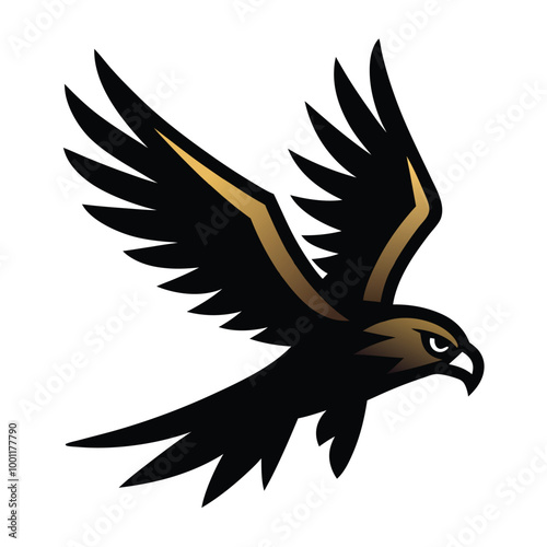 Solid color Northern Harrier animal vector design