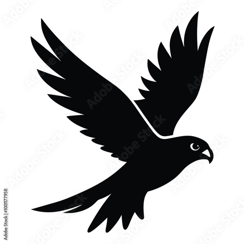 Solid color Northern Harrier animal vector design