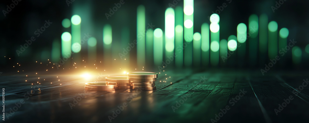 Bar charts, line charts, pie charts in a corporate presentation, 3D illustration Bar charts, line charts, pie charts in a corporate presentation, 3D illustration