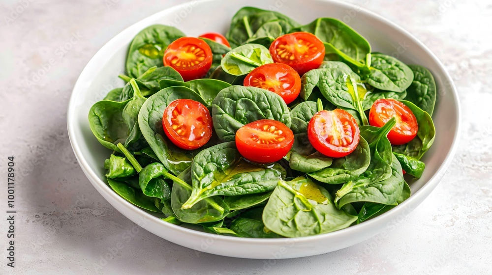 Fresh Spinach Salad with Cherry Tomatoes - A Simple and Healthy Dish