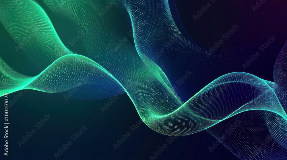 Fototapeta premium Abstract Green and Blue Waves