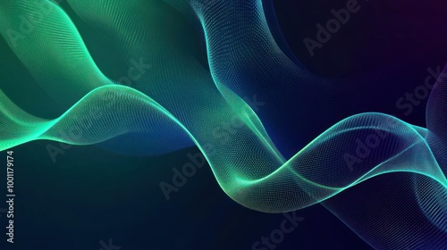Abstract Green and Blue Waves
