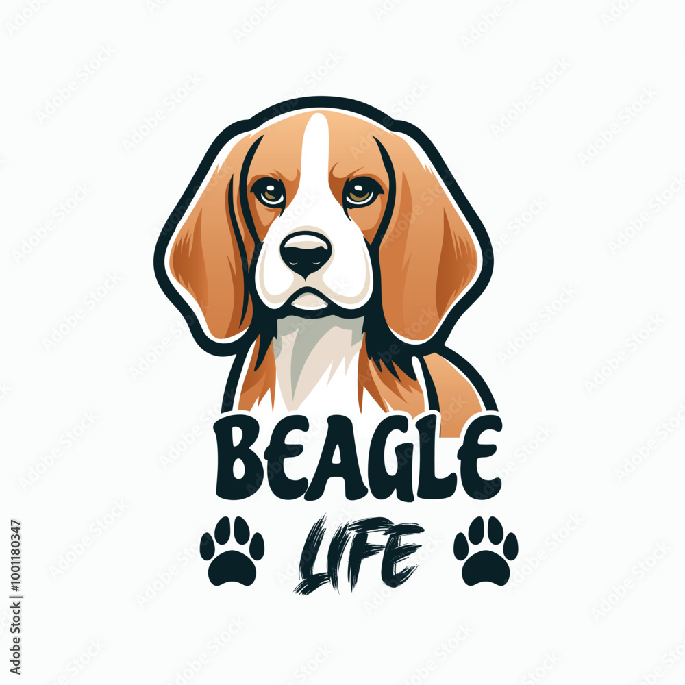 Beagle Dog Life - Typography T-Shirt Design Vector - Beagle Dog illustration Beagle Dog Life - Typography T-Shirt Design Vector - Beagle Dog illustration