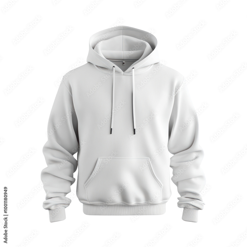 Plain white hoodie with adjustable drawstrings Plain white hoodie with adjustable drawstrings