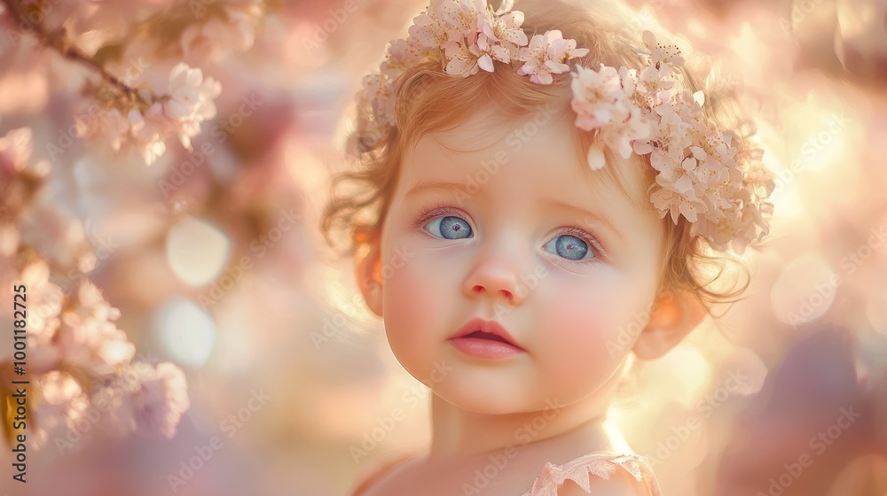 Charming Child in Spring Blossoms Charming Child in Spring Blossoms