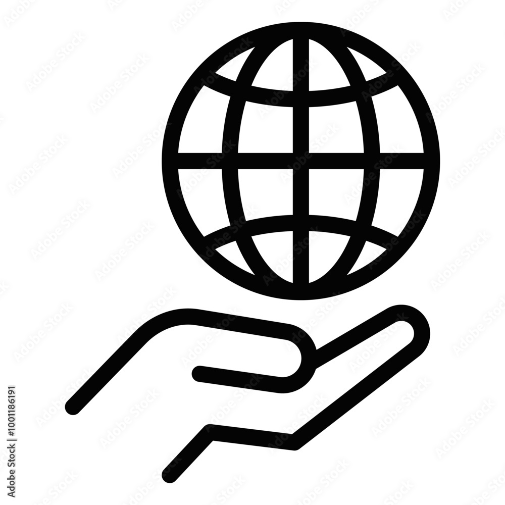 Vector illustration of a hand holding a globe icon, symbolizing global connectivity, communication, and international reach. Vector illustration of a hand holding a globe icon, symbolizing global connectivity, communication, and international reach.