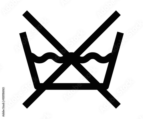 Simple vector icon of a do-not-wash symbol, commonly used in laundry and garment care instructions. Editable stroke.