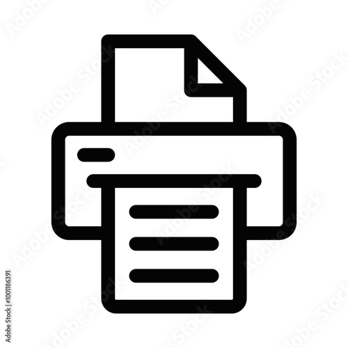 Vector illustration of a printer icon, symbolizing office equipment, printing, or document management. Editable stroke.