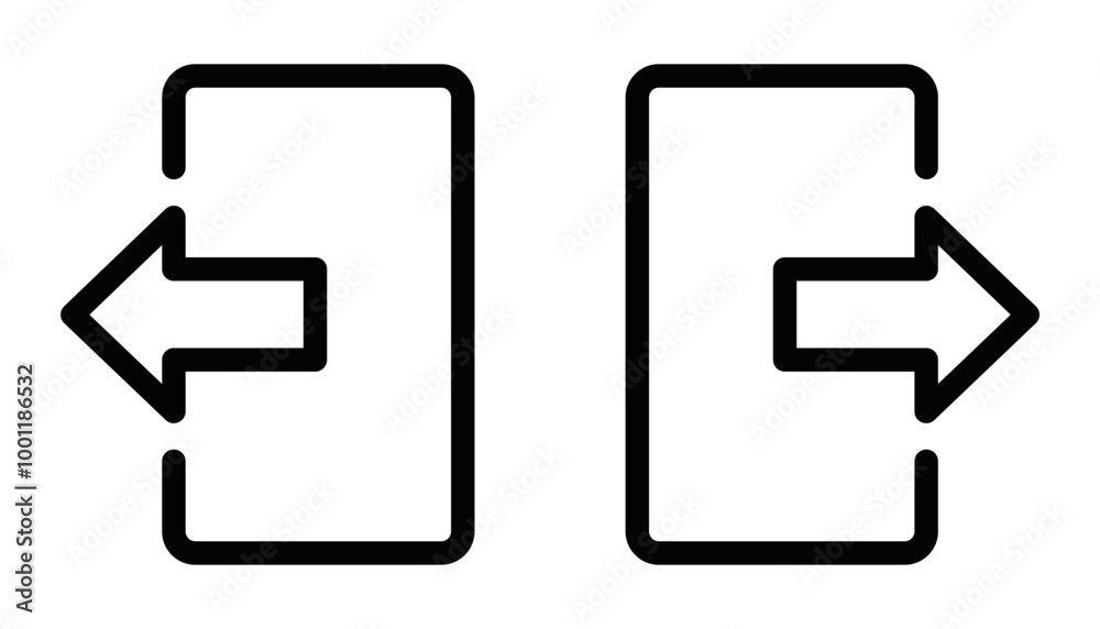 Vector illustration of back and forward icons, ideal for navigation, web interfaces, and digital applications. Editable stroke. Vector illustration of back and forward icons, ideal for navigation, web interfaces, and digital applications. Editable stroke.