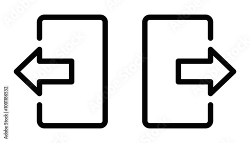 Vector illustration of back and forward icons, ideal for navigation, web interfaces, and digital applications. Editable stroke.