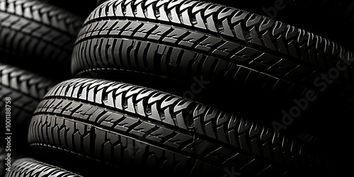 Wallpaper Mural tire isolated on black Torontodigital.ca