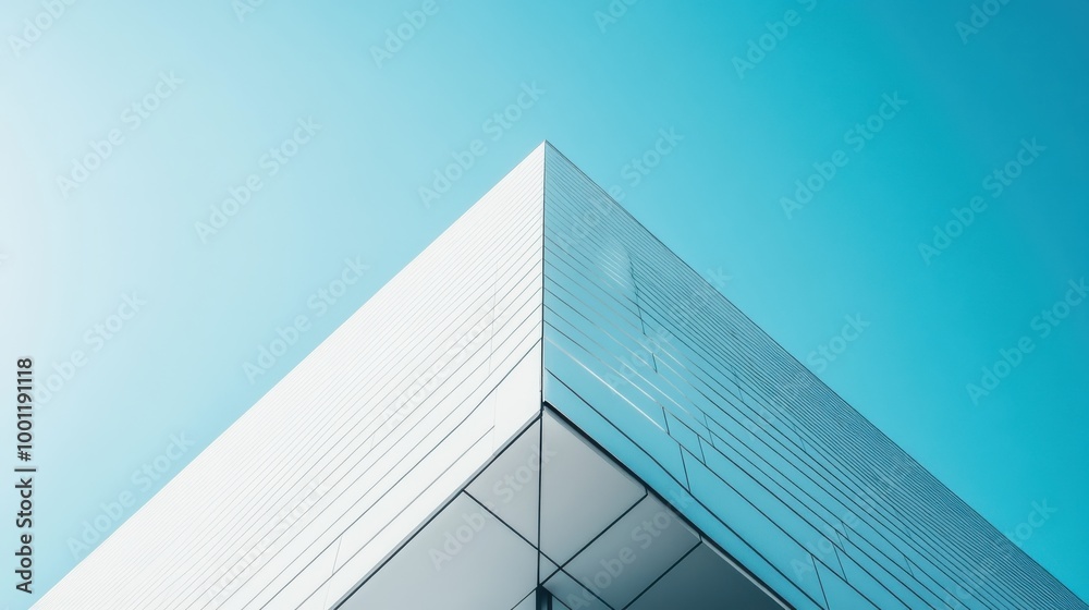 A crisp image showcasing the juxtaposition of a contemporary building's sharp angles against the clear blue sky A crisp image showcasing the juxtaposition of a contemporary building's sharp angles against the clear blue sky
