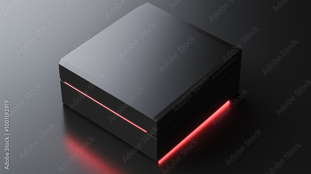 Sleek Modern Gaming Console with LED Light Sleek Modern Gaming Console with LED Light