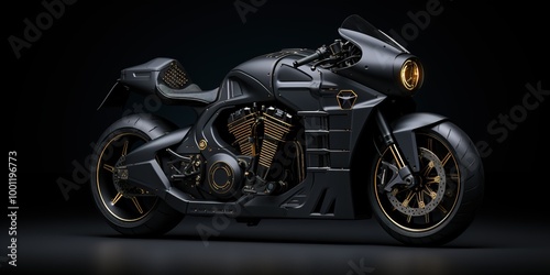 motorcycle on black