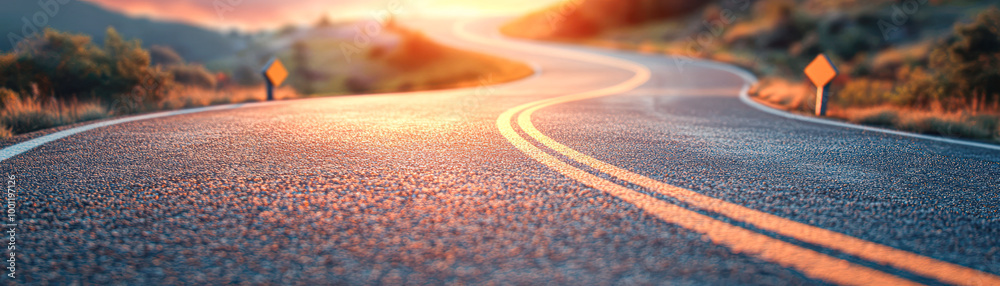 Fototapeta premium Symbolic Asphalt Road with Milestones for Career Progress and Determination