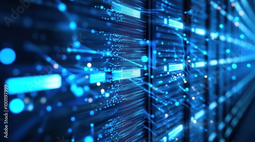 Server Rack with Data Flow