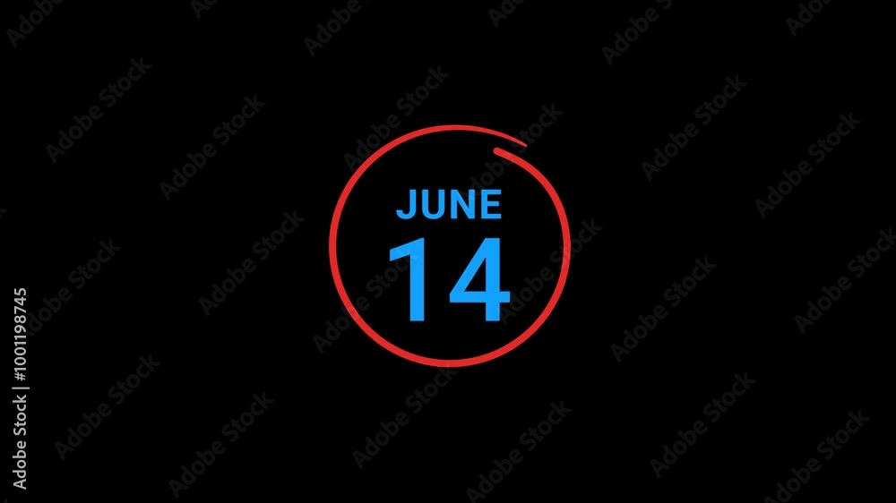 14th June Calendar date Animation 14th June Calendar date Animation