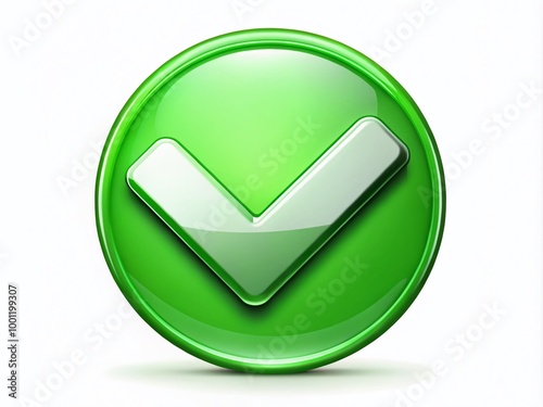 Green checkmark icon with crisp edges and transparent background, perfect for indicating validation, approval, or photo