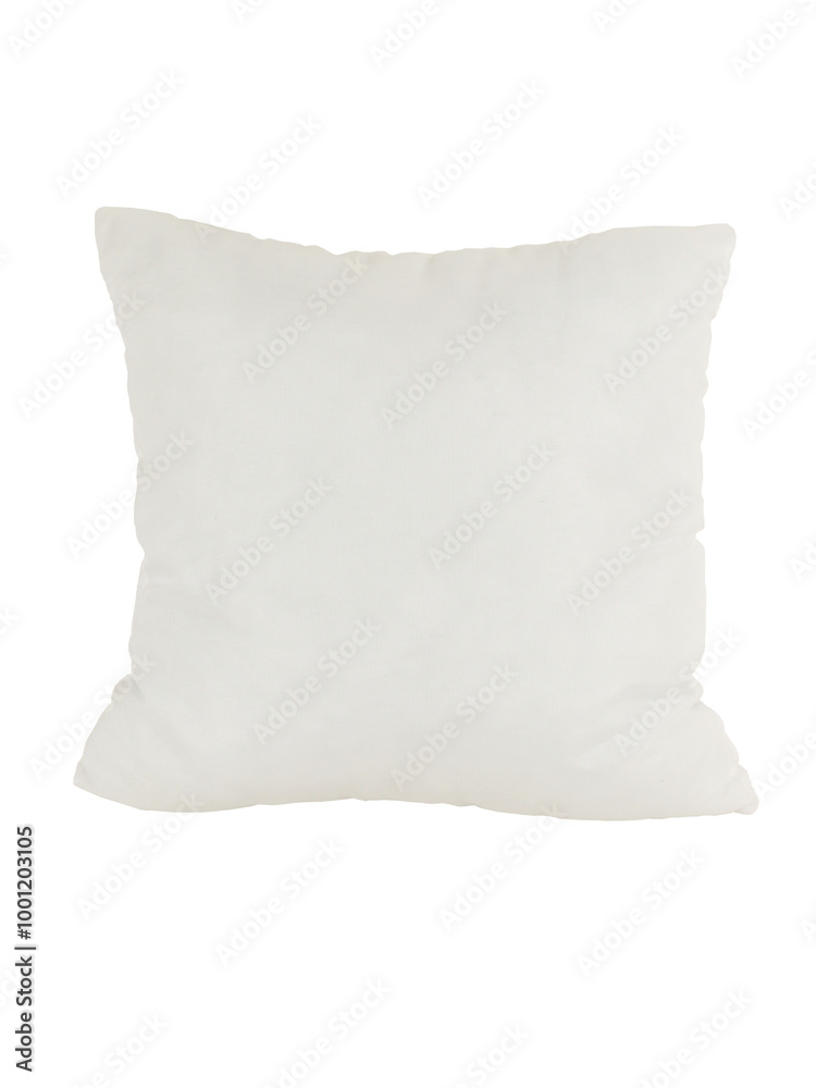 Blank pillow isolated on white background. Empty cushion for your design.