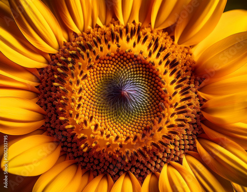 Fleur de tournesol, photo Macro