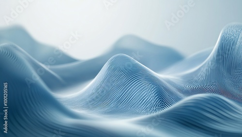 Abstract blue wavy background with a rope or cable shape