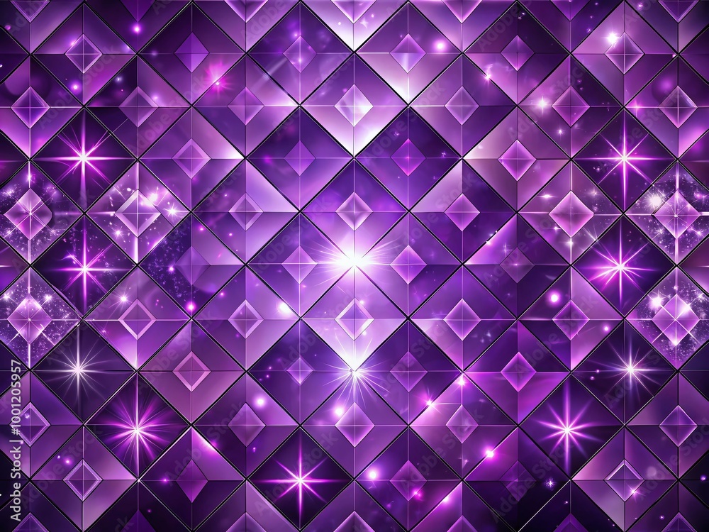 Luxurious purple diamond-patterned background with intricate, shimmering facets and subtle gradient effect, evoking Luxurious purple diamond-patterned background with intricate, shimmering facets and subtle gradient effect, evoking