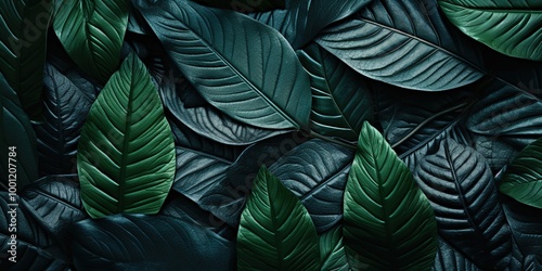 Wallpaper Mural blue and green leaves Torontodigital.ca