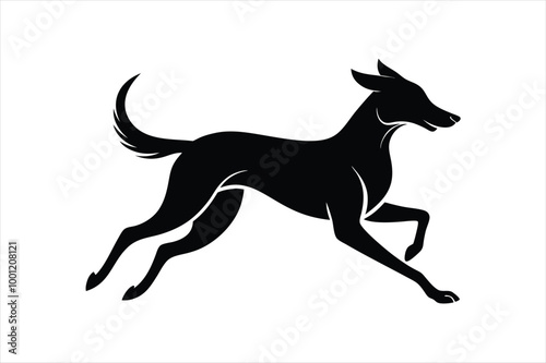 A versatile collection of dog silhouettes in vector format. Ideal for logos, prints, and design projects that feature various canine breeds in minimalist and elegant black and white outlines.