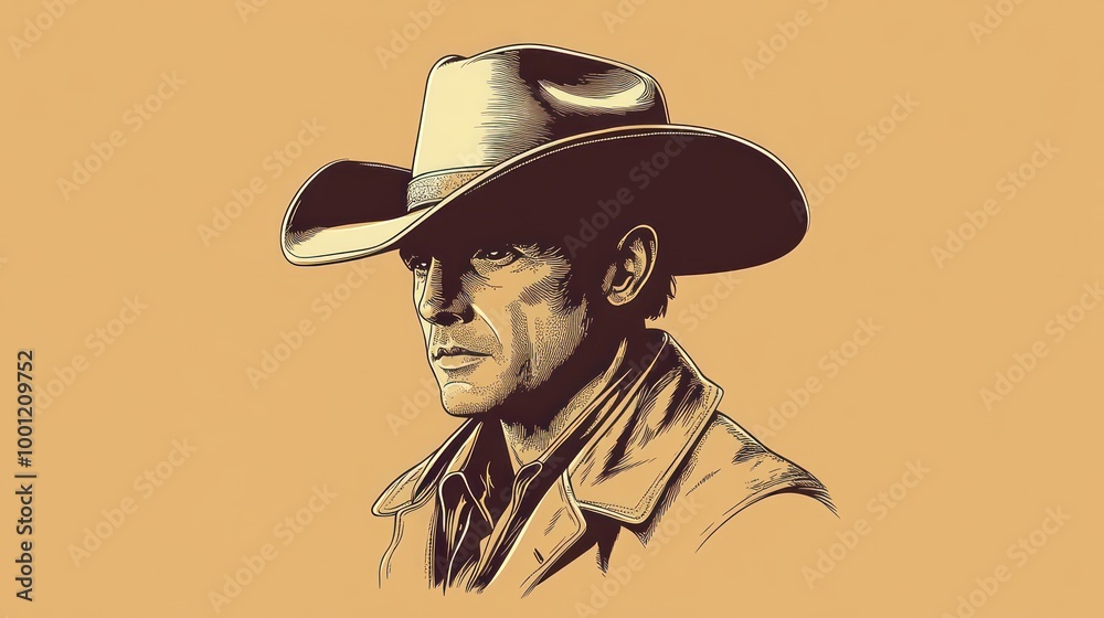 The cowboy stands quietly, contemplating the vastness around him in a serene moment The cowboy stands quietly, contemplating the vastness around him in a serene moment