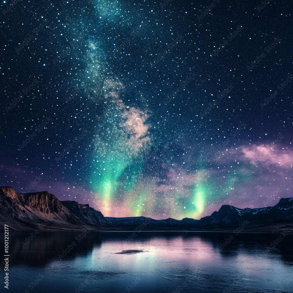 Northern Lights Over Serene Lake Northern Lights Over Serene Lake