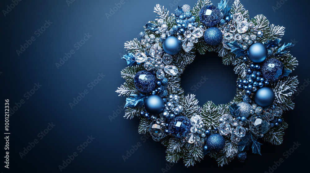 Christmas decor, a wreath of precious jewelry. A diamond Christmas sale bracelet. Christmas decor, a wreath of precious jewelry. A diamond Christmas sale bracelet.