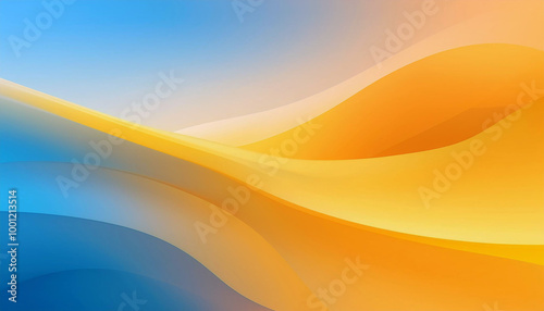 Abstract Blue and Yellow Wave Background