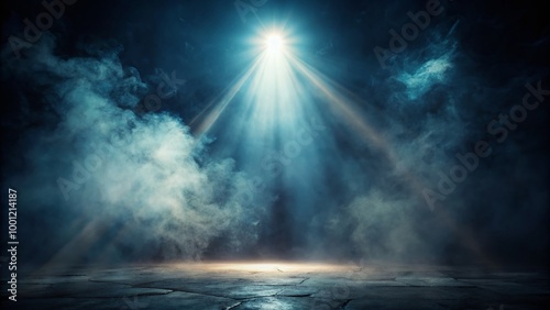 Mysterious dark background with subtle gradient effect, illuminated by a faint, wispy light, creating an eerie and