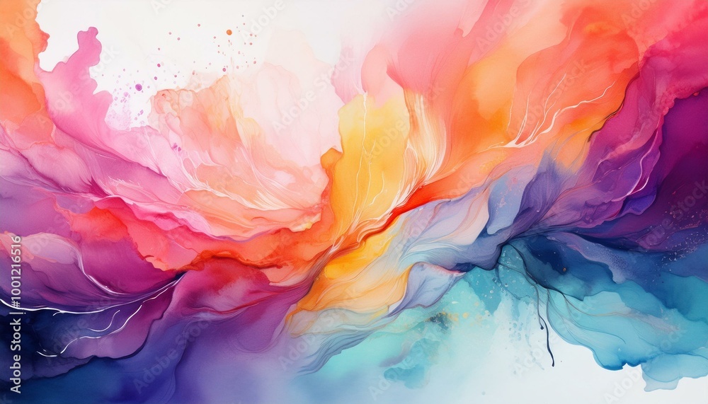 An abstract watercolor background, presents a unique and artistic composition with its fluid and vibrant design, perfect for various creative projects An abstract watercolor background, presents a unique and artistic composition with its fluid and vibrant design, perfect for various creative projects