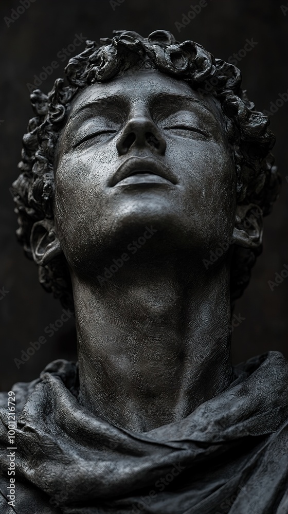 Close-Up of a Dramatic Sculpture: A Study in Light and Shadow Close-Up of a Dramatic Sculpture: A Study in Light and Shadow