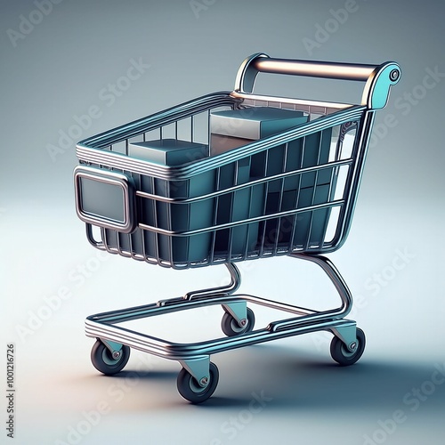 shop supermarket mall cart, wheeled shopping trolley