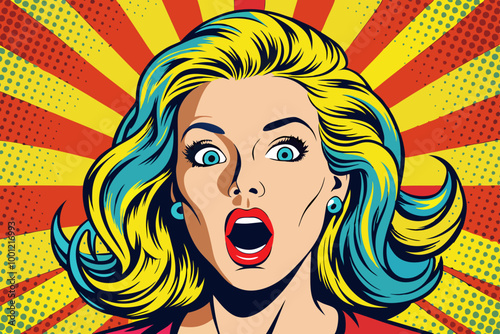 omg the woman in shock pop art retro style emotion