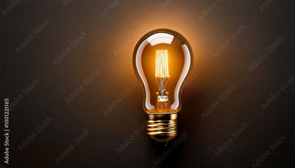 Flat lay of an idea light bulb