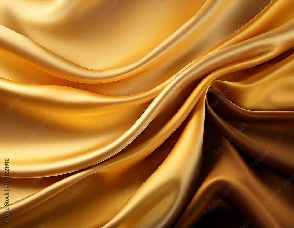 Gradient of light brown to golden yellow on silk satin Gradient of light brown to golden yellow on silk satin