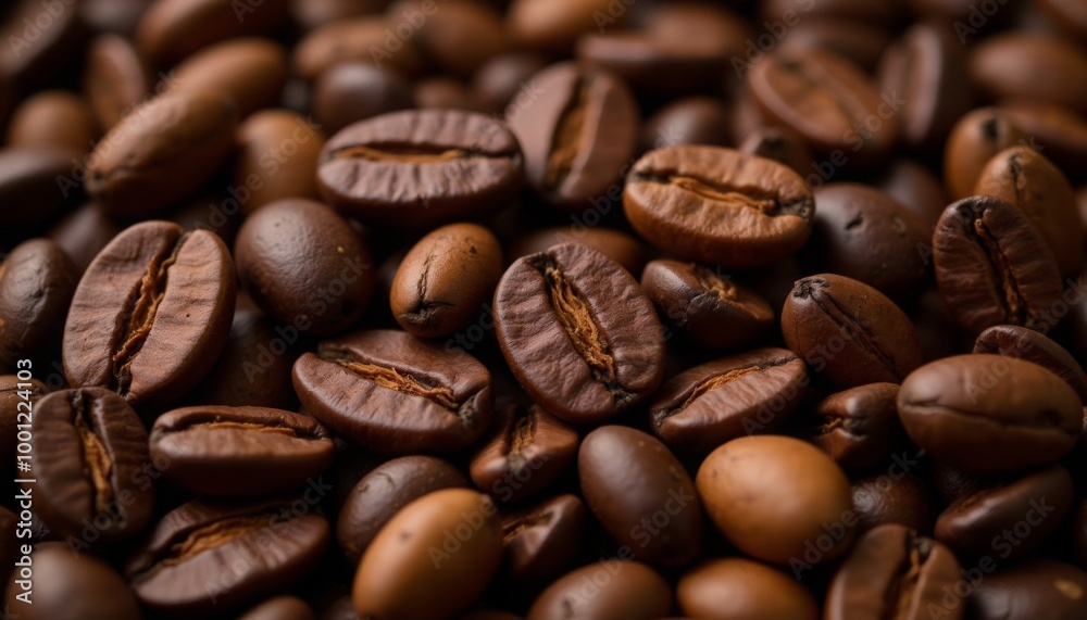 Close-up of coffee beans, textured background Close-up of coffee beans, textured background