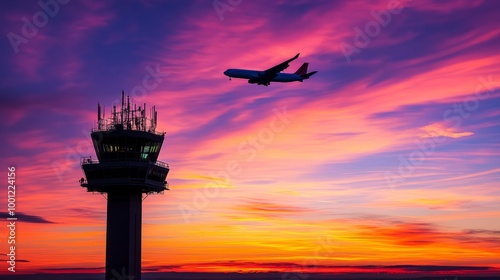 Air Traffic Control at Sunset
