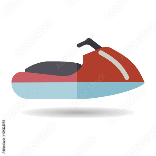 Fast water scooter and boat, luxury boat icon