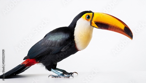 Toucan on white background. Isolated of Animal.