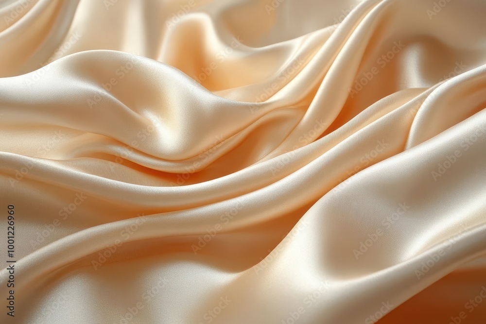 soft beige satin wave background adorned with shiny silk swirls creating a luxurious and elegant ambiance ideal for product displays or banners soft beige satin wave background adorned with shiny silk swirls creating a luxurious and elegant ambiance ideal for product displays or banners