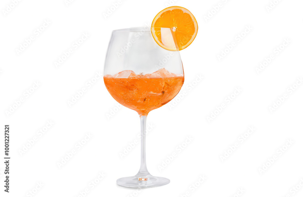 Aperol Spritz Cocktail with ice on transparent background Aperol Spritz Cocktail with ice on transparent background
