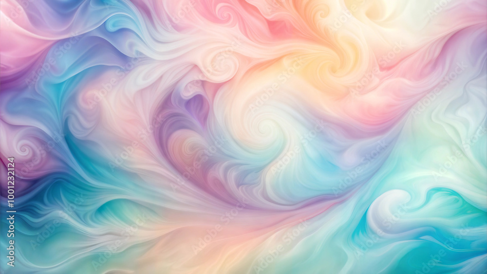 Obraz premium Dreamy abstract background with pastel swirls and soft colors creating a vibrant, fluid design
