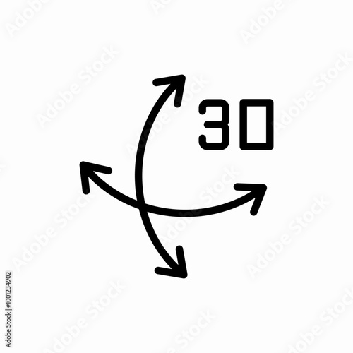 3d rotation  icon sign vector