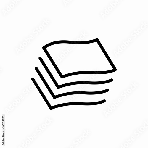 four layers paper icon sign vector