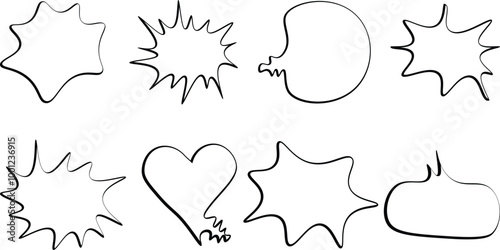 Retro empty comic bubbles and elements set. Comic vector speech box. Empty comic bubbles and elements. Speech blobs comics book, retro, vintage design, pop art, dialog Space, Cartoon Box