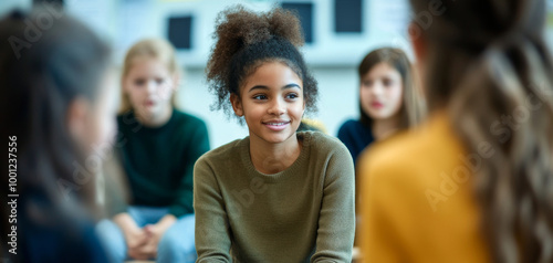 Multiracial Students Engaged in Group Discussion